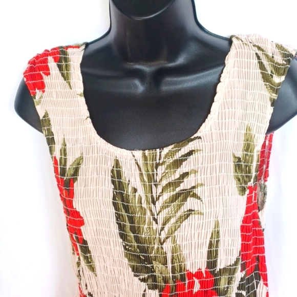 Favant Hawaii Tropical print dress, elastic bodice size medium/large - Picture 2 of 8